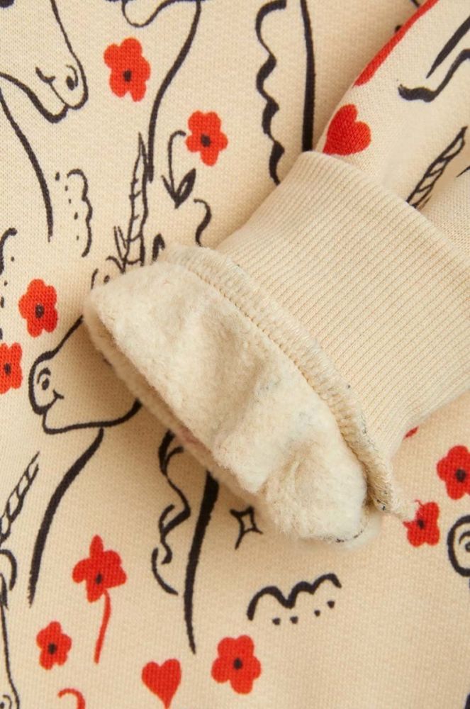 Дитяча бавовняна кофта Mini Rodini колір бежевий візерунок (2908855) фото 4