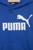 Дитяча кофта Puma ESS Big Logo Hoodie FL B з капюшоном візерунок колір блакитний
