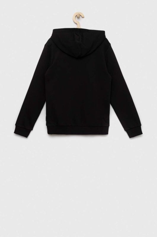Дитяча кофта Puma ESS Small Logo Hoodie TR B колір чорний з капюшоном з принтом фото 2