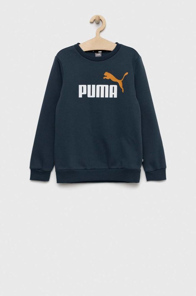 Дитяча кофта Puma ESS+ 2 Col Big Logo Crew FL B візерунок колір блакитний