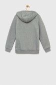 Дитяча кофта Puma ESS+ 2 Col Big Logo Hoodie FL B колір сірий з капюшоном з принтом