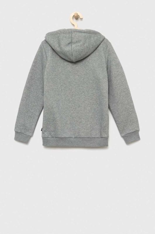 Дитяча кофта Puma ESS+ 2 Col Big Logo Hoodie FL B колір сірий з капюшоном з принтом фото 2