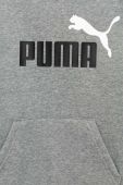 Дитяча кофта Puma ESS+ 2 Col Big Logo Hoodie FL B колір сірий з капюшоном з принтом