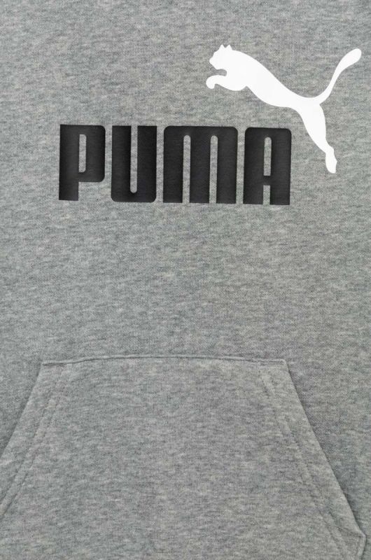 Дитяча кофта Puma ESS+ 2 Col Big Logo Hoodie FL B колір сірий фото 3