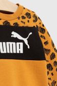 Дитяча кофта Puma ESS+ MATES Crew колір жовтий візерунок