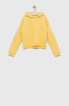 Дитяча бавовняна кофта Pepe Jeans колір жовтий з капюшоном з принтом