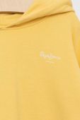 Дитяча бавовняна кофта Pepe Jeans колір жовтий з капюшоном з принтом