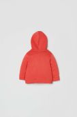 Бавовняна кофта для немовлят OVS колір помаранчевий з капюшоном однотонна Бавовняна кофта для немовлят OVS колір помаранчевий з капюшоном однотонна