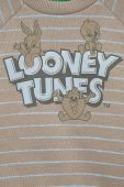 Бавовняна кофта для немовлят United Colors of Benetton x Looney Tunes колір бежевий візерунок