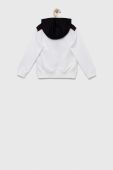 Дитяча кофта United Colors of Benetton колір білий з капюшоном візерунок