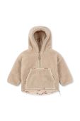 Кофта для немовлят Konges Sl?jd колір бежевий з капюшоном візерунок