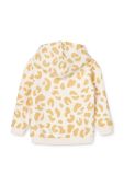 Дитяча бавовняна кофта Liewood колір бежевий з капюшоном візерунок