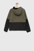Дитяча кофта Columbia Out-Shield Dry Fleece Full Zip колір зелений з капюшоном візерунок Stone Green, Bl
