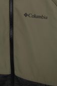 Дитяча кофта Columbia Out-Shield Dry Fleece Full Zip колір зелений з капюшоном візерунок Stone Green, Bl
