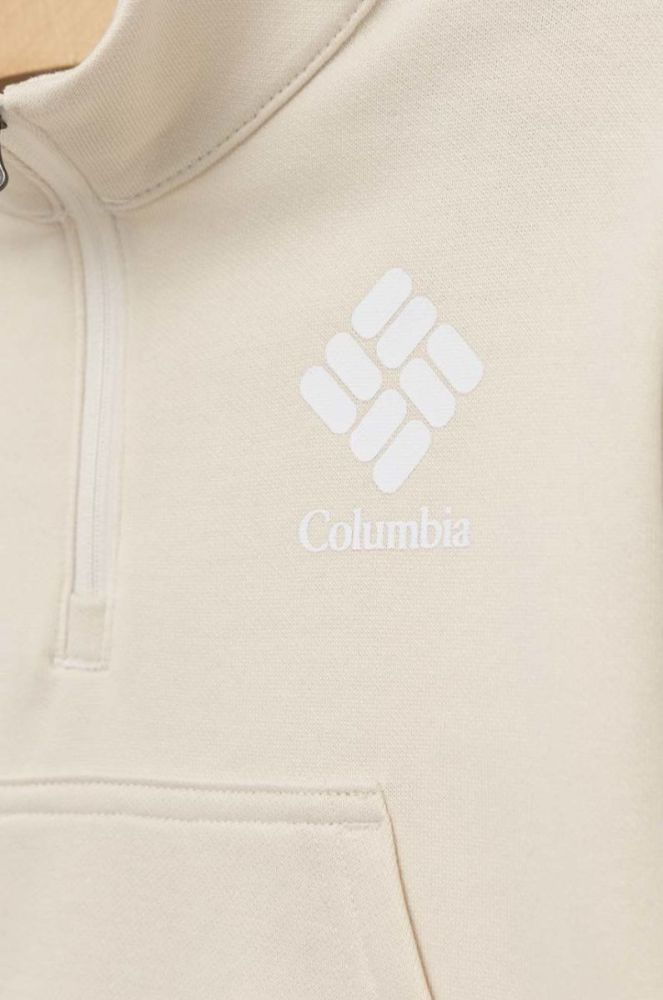 Дитяча кофта Columbia Columbia Trek French Terry 1/2 Zip колір бежевий однотонна фото 3