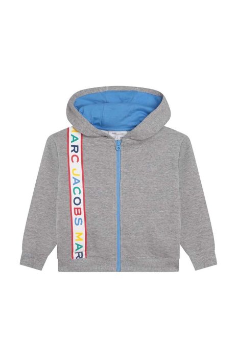 Дитяча кофта Marc Jacobs колір сірий з капюшоном з принтом (3202452)