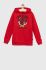 Дитяча бавовняна кофта Vans HANDLE WITH CARE PO LOVE DRRED колір червоний з капюшоном з принтом