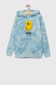 Дитяча кофта Vans MARBLE PO BLUE GLOW з капюшоном візерунок колір блакитний (3215222)