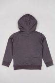 Дитяча бавовняна кофта zippy колір сірий з капюшоном з принтом