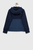 Дитяча кофта The North Face колір синій з капюшоном з принтом