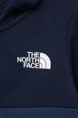 Дитяча кофта The North Face колір синій з капюшоном з принтом