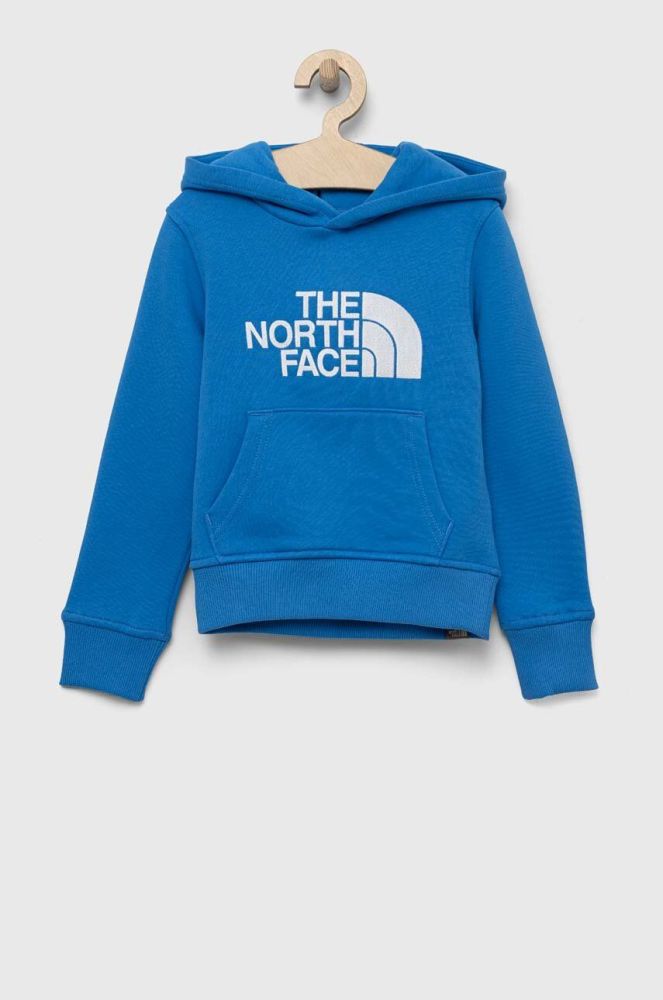 Дитяча кофта The North Face з капюшоном з принтом колір блакитний (3135857)