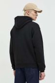 Бавовняна кофта HUGO чоловіча колір чорний з капюшоном однотонна (2957280)