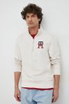 Кофта Tommy Hilfiger чоловіча колір бежевий з аплікацією (2877843)