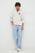 Кофта Tommy Hilfiger чоловіча колір бежевий з аплікацією (2877843)