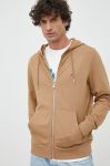 Кофта Tommy Hilfiger чоловіча колір бежевий з капюшоном однотонна (2877835)