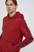 Бавовняна кофта Tommy Hilfiger чоловіча колір бордовий з капюшоном з аплікацією