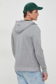 Бавовняна кофта BOSS BOSS GREEN чоловіча колір сірий з капюшоном однотонна