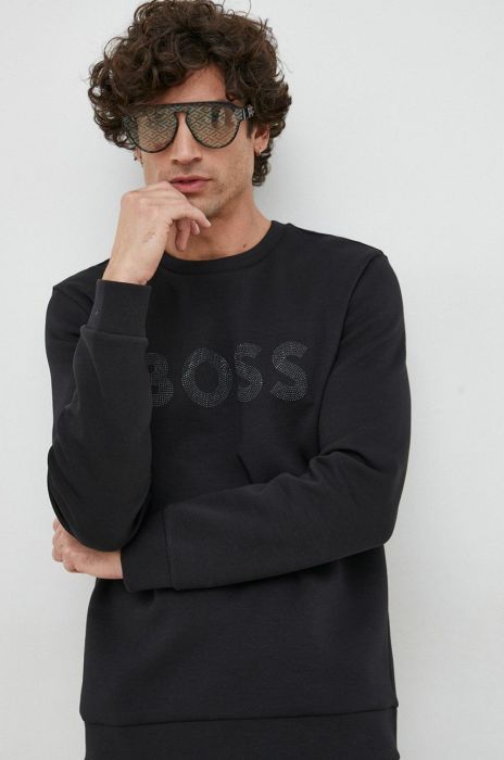 Кофта BOSS BOSS GREEN чоловіча колір чорний з аплікацією (2880823)