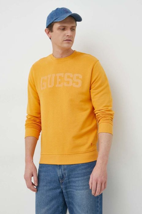 Кофта Guess чоловіча колір жовтий з принтом