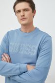 Кофта Guess чоловіча  з принтом колір блакитний (2890301)