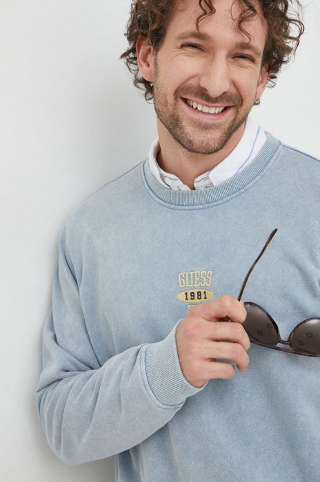 Кофта Guess чоловіча  меланж колір блакитний