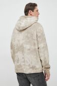 Кофта Guess x Brandalised чоловіча колір бежевий з капюшоном візерунок