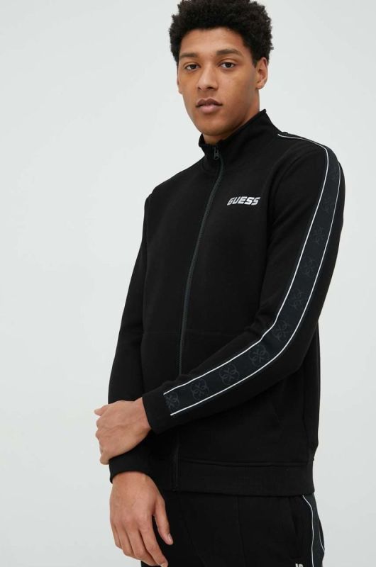 Кофта на застібці чоловіча з бавовною Guess MICKEY колір чорний фото 4
