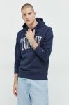 Бавовняна кофта Tommy Jeans чоловіча колір синій з капюшоном з аплікацією (2890331)