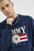 Бавовняна кофта Tommy Jeans чоловіча колір синій з аплікацією (2890337)