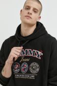 Бавовняна кофта Tommy Jeans чоловіча колір чорний з капюшоном з аплікацією (2890345)