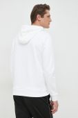 Бавовняна кофта BOSS чоловіча колір білий з капюшоном з принтом (2890352)
