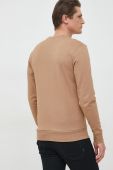 Бавовняна кофта BOSS чоловіча колір бежевий однотонна