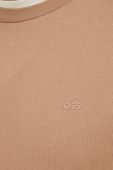Бавовняна кофта BOSS чоловіча колір бежевий однотонна