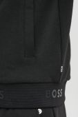 Кофта BOSS чоловіча колір чорний з капюшоном з принтом