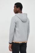 Кофта BOSS чоловіча колір сірий з капюшоном з принтом