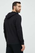 Бавовняна кофта BOSS чоловіча колір чорний з капюшоном з принтом (2908897)