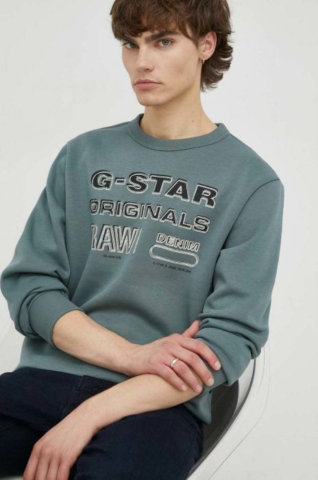 Кофта G-Star Raw чоловіча колір сірий з принтом