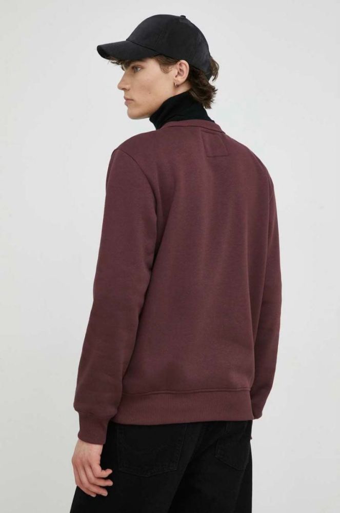 Кофта G-Star Raw чоловіча колір бордовий з принтом фото 3