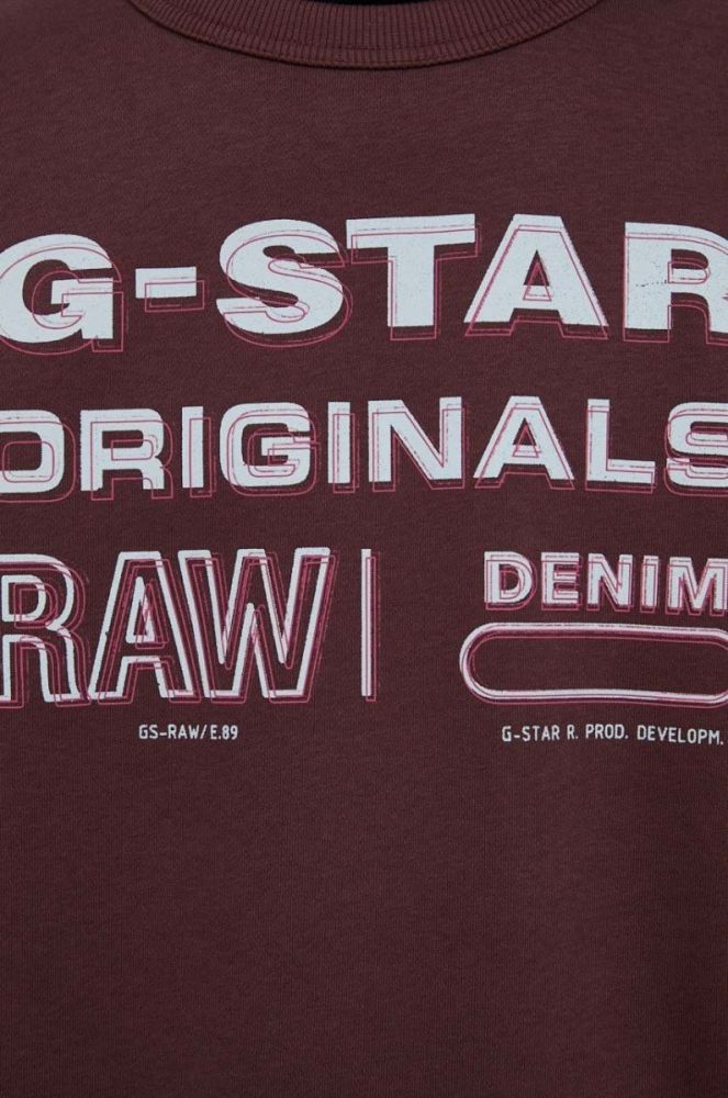 Кофта G-Star Raw чоловіча колір бордовий з принтом фото 5